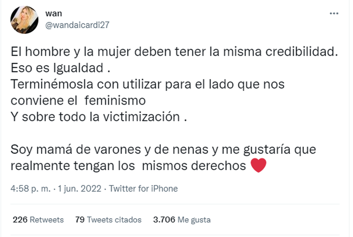 El tuit de Wanda Nara tras el veredicto del juicio entre Johnny Deep y Amber Heard.