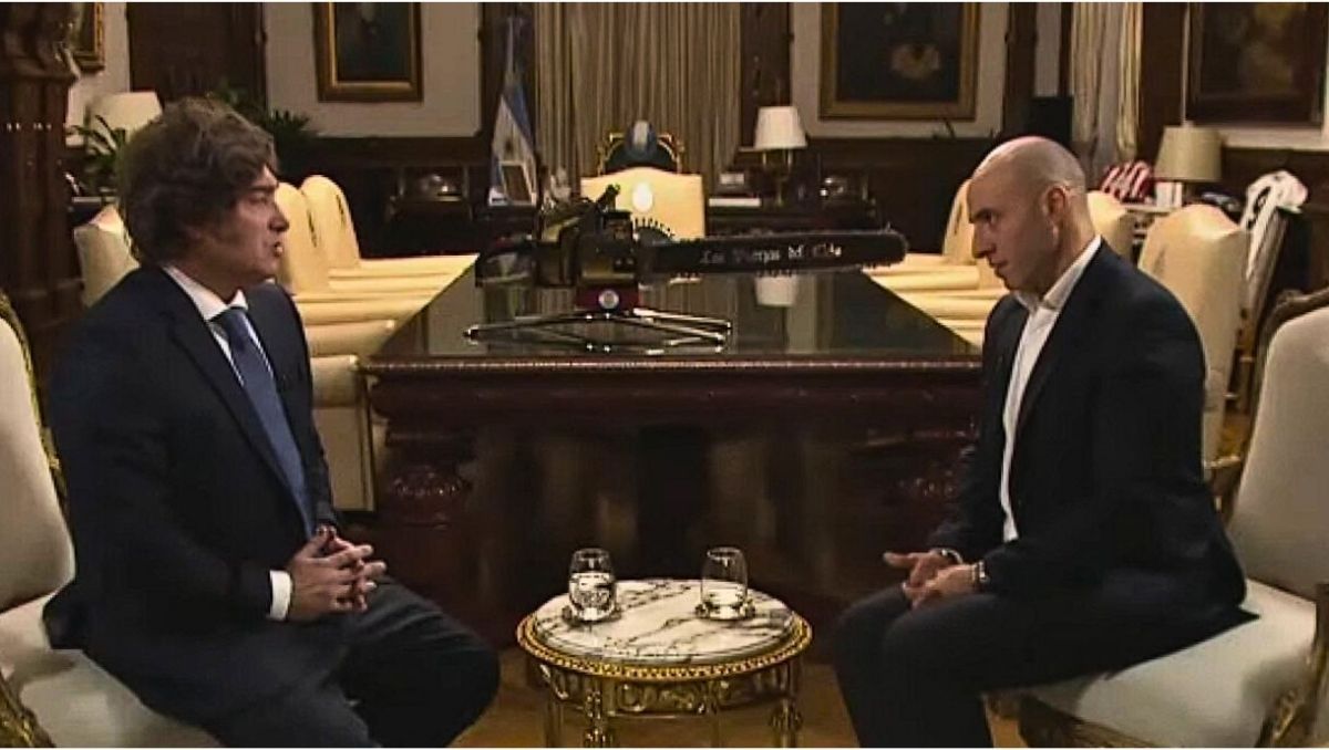 El presidente Javier Mileil brindó una entrevista televisiva y habló sobre el trabajo en la Argentina.
