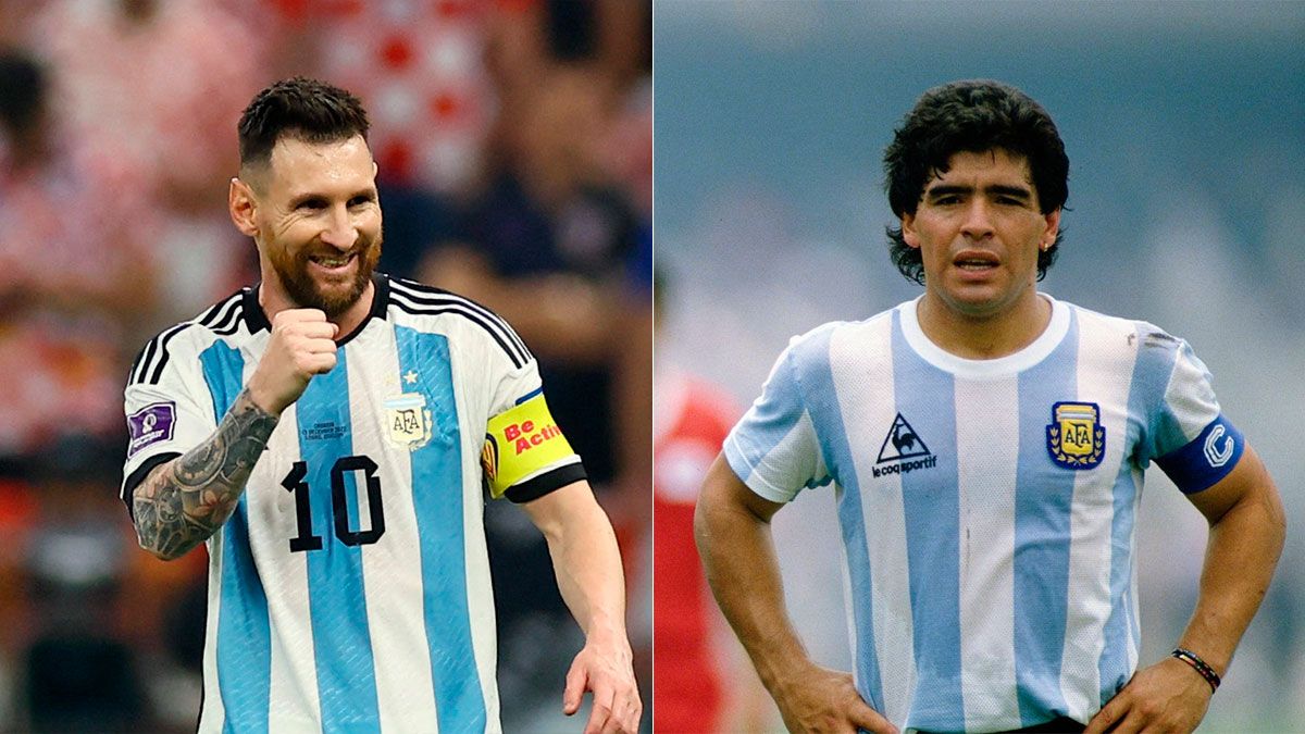 Lionel Messi y Diego Armando Maradona.