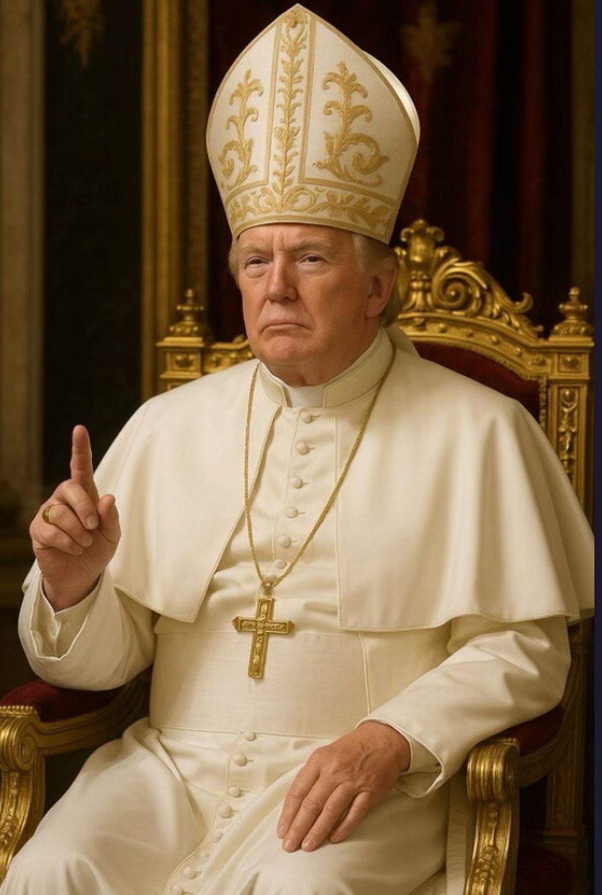 Donald Trump, publicó este viernes en Truth Social una imagen suya generada con inteligencia artificial en la que aparece vestido como papa. Donald Trump, publicó este viernes en Truth Social una imagen suya generada con inteligencia artificial en la que aparece vestido como papa.