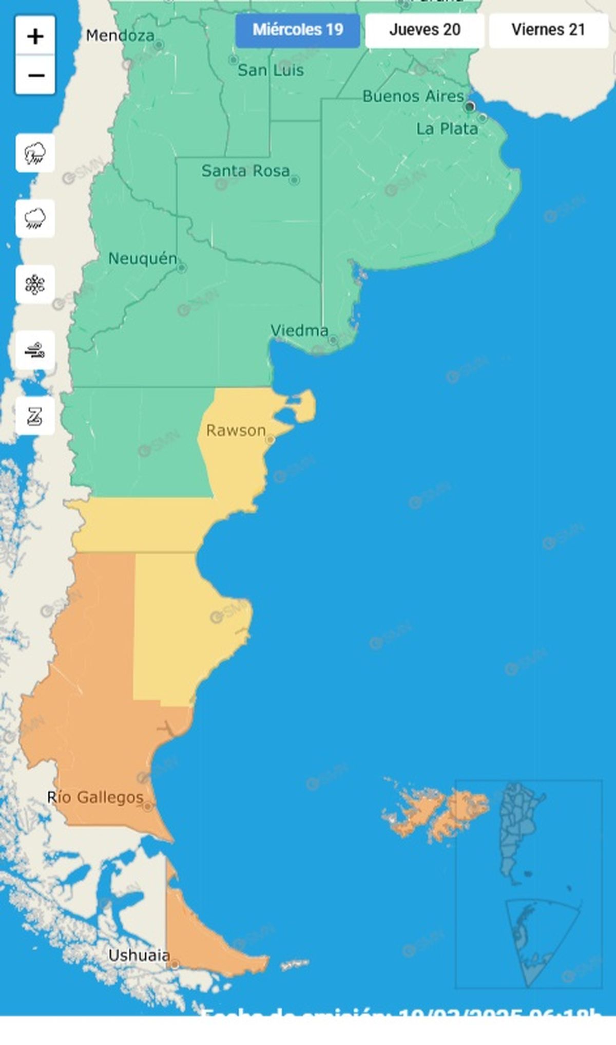 Estas son las áreas que se encuentran en alerta naranja Estas son las áreas que se encuentran en alerta naranja