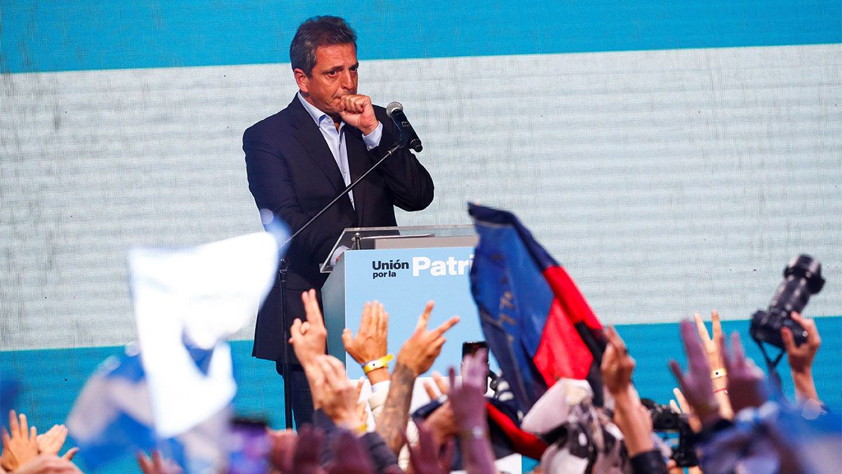 Sergio Massa emocionado tras su victoria en las elecciones generales. Sergio Massa emocionado tras su victoria en las elecciones generales.
