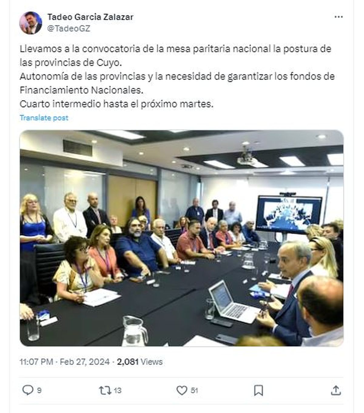 Tadeo García Zalazar llevó al Consejo del Salario Mínimo Docente, pero la discusión pasó para el martes próximo. Tadeo García Zalazar llevó al Consejo del Salario Mínimo Docente, pero la discusión pasó para el martes próximo.