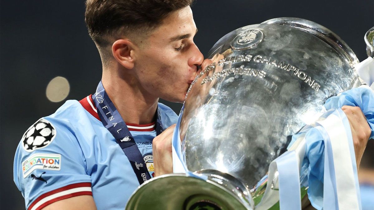Julián Álvarez logró ganar la Champions con el Manchester City.