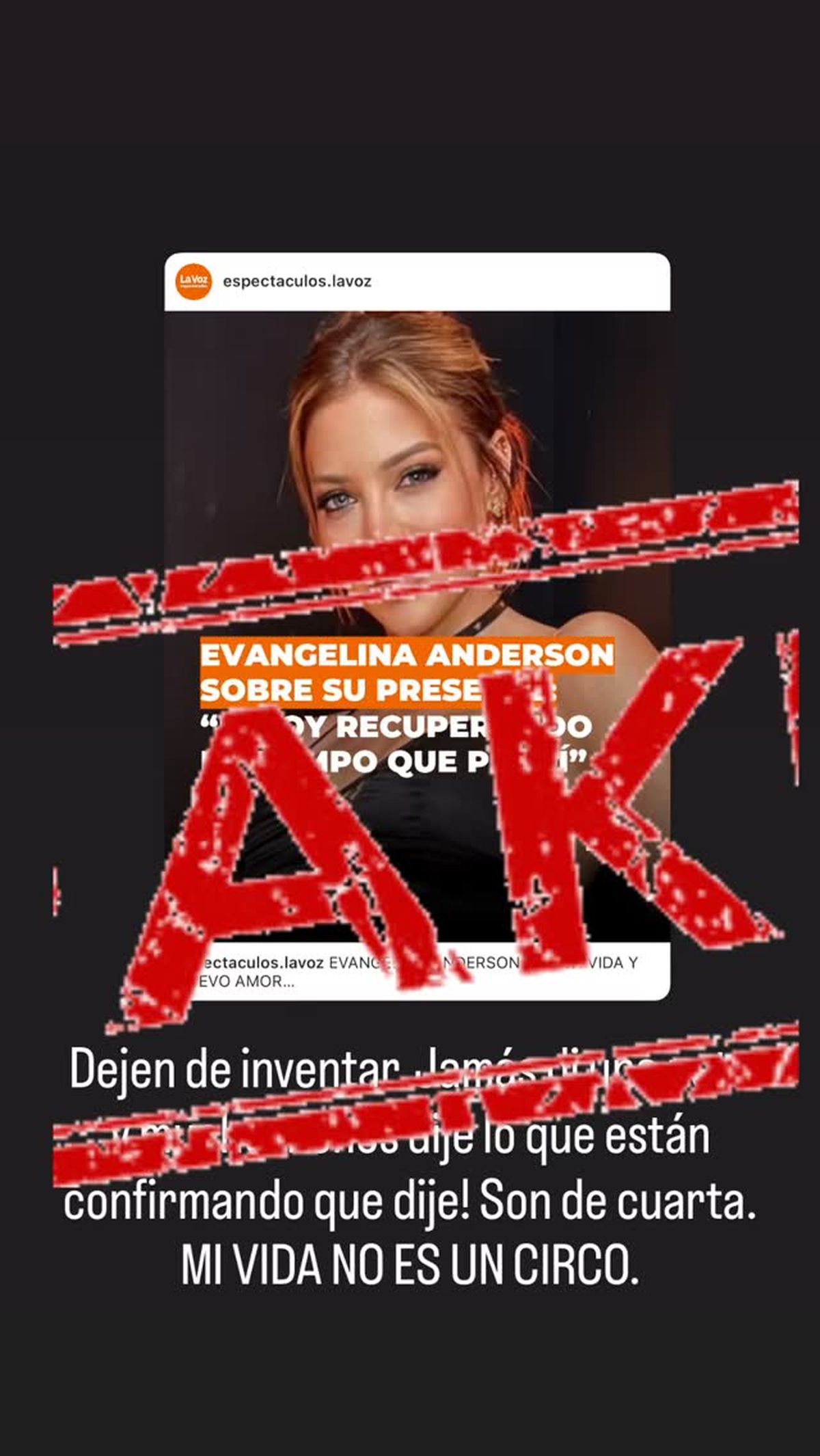 Evangelina Anderson desmintió los rumores sobre su vida amorosa. Evangelina Anderson desmintió los rumores sobre su vida amorosa.