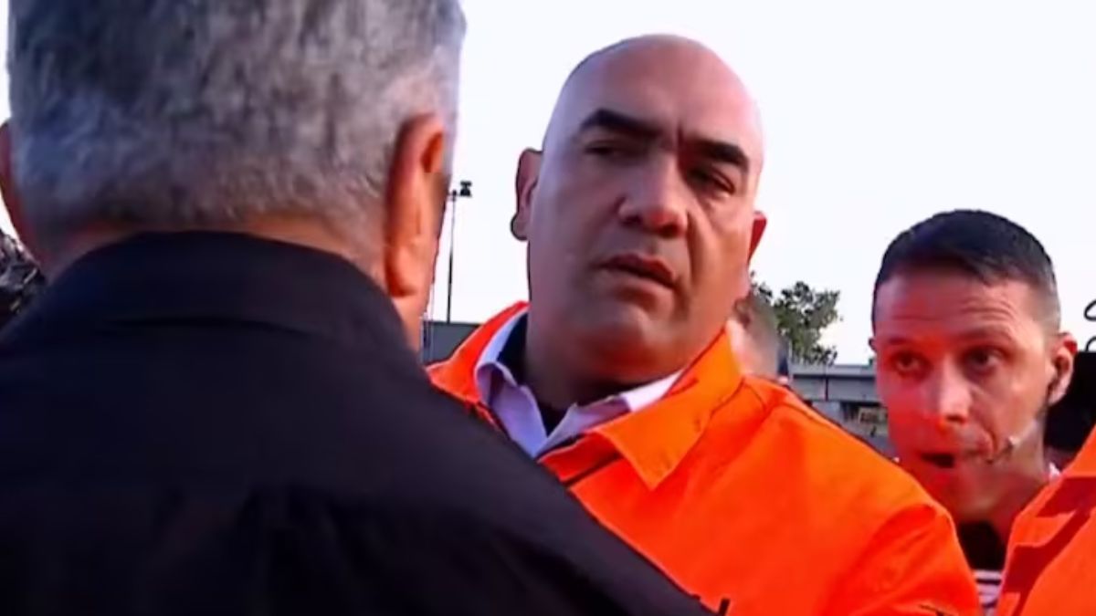 El cruce entre Kudelka y Gariano post Barracas Central-Hurac&aacute;n.&nbsp;