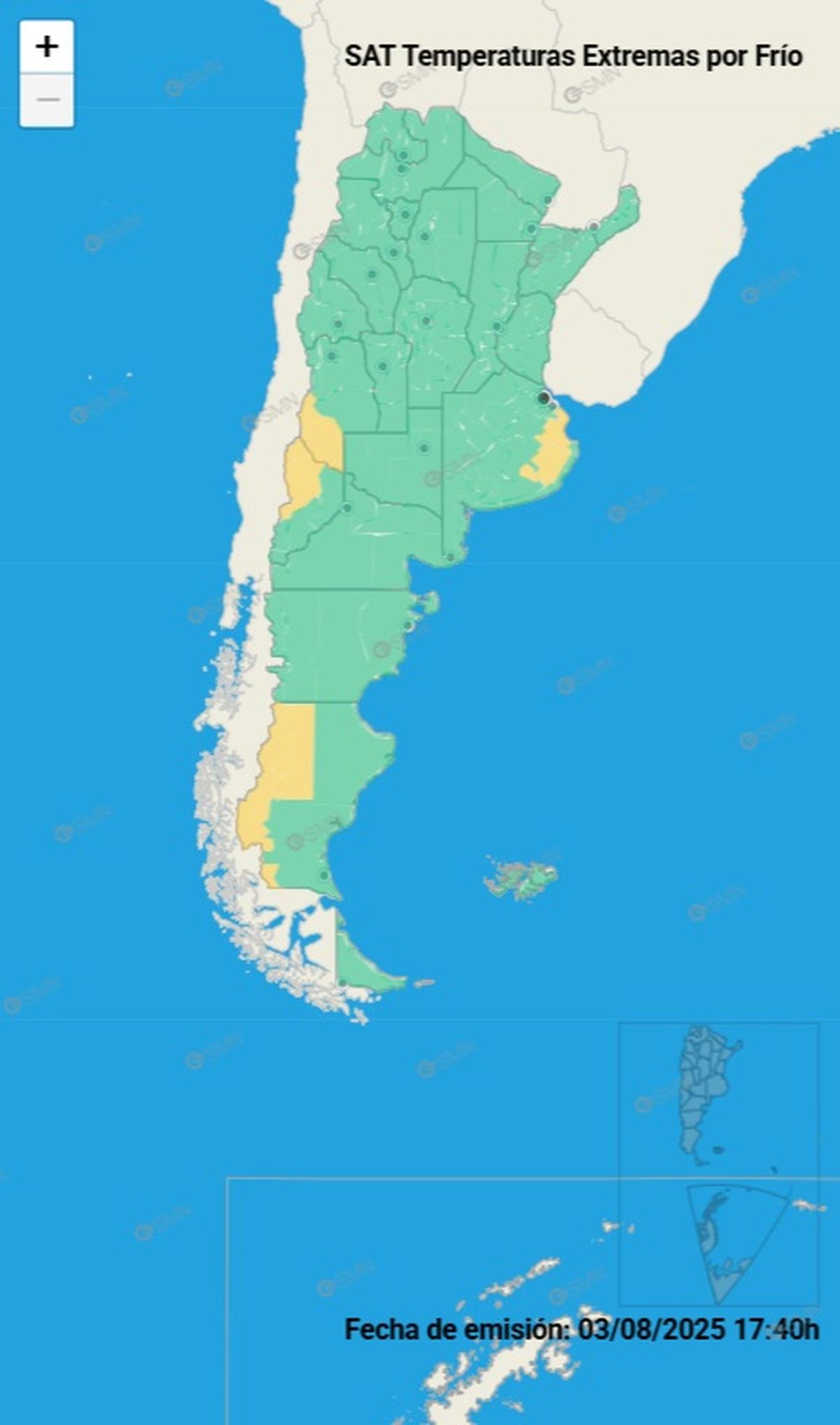 Estas son las provincias afectadas este lunes Estas son las provincias afectadas este lunes