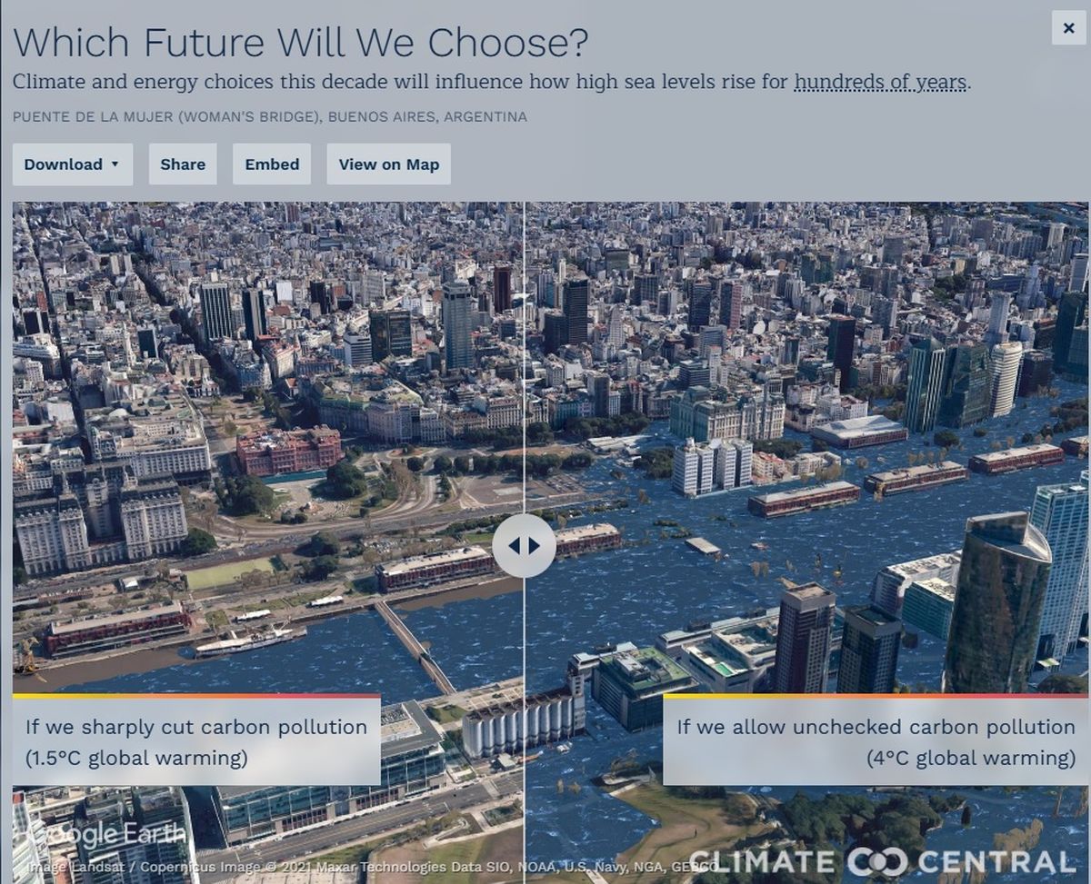 Así se vería el puente de la mujer inundado Así se vería el puente de la mujer inundado