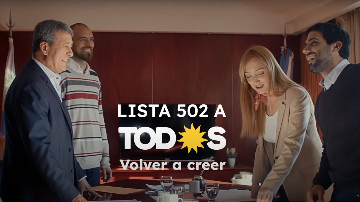 La imagen con la que finaliza el video del Frente de Todos para promocionar a sus candidatos de cara a las elecciones legislativas 2021.