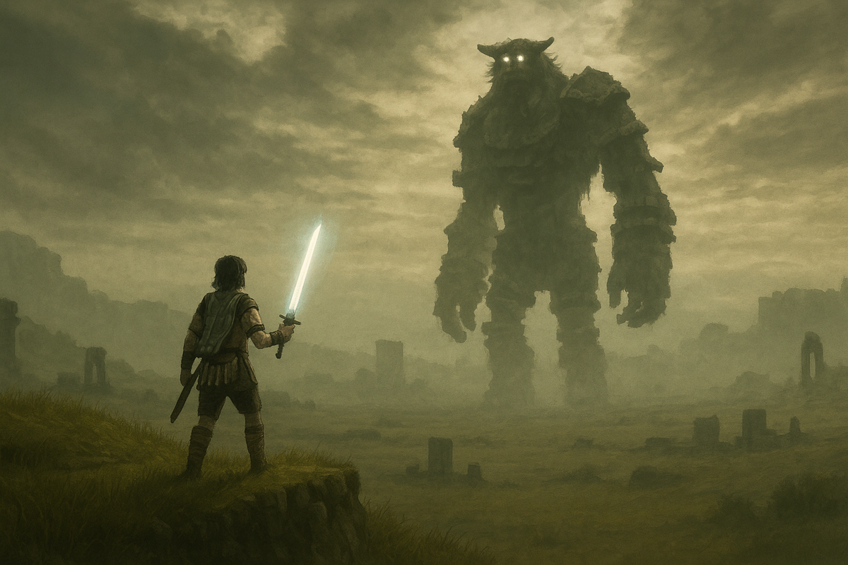 Wander es un joven que se adentra en una tierra prohibida y abandonada para poder resucitar a Mono, una niña que ha sido sacrificada. Wander es un joven que se adentra en una tierra prohibida y abandonada para poder resucitar a Mono, una niña que ha sido sacrificada.