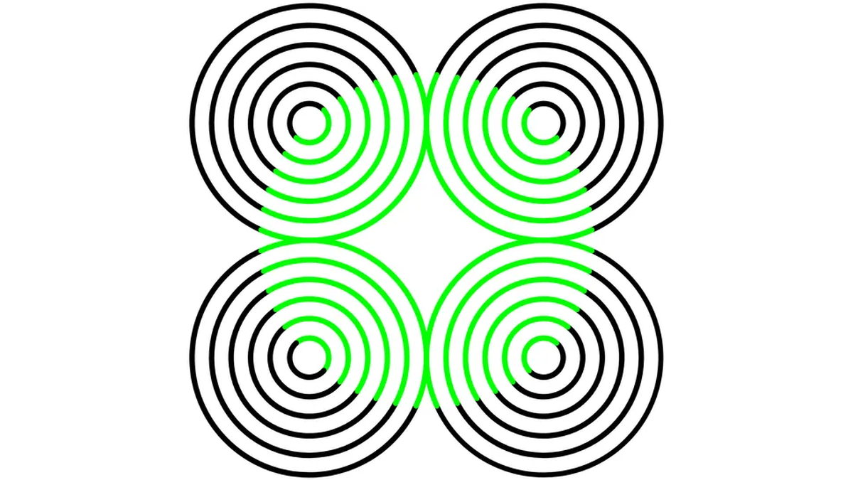 Si miras el centro de la ilusión óptica se formará un círculo sólido que no existe. Si miras el centro de la ilusión óptica se formará un círculo sólido que no existe.