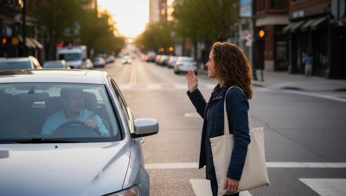 La psicología revela el significado de dar las gracias con la mano al cruzar la calle