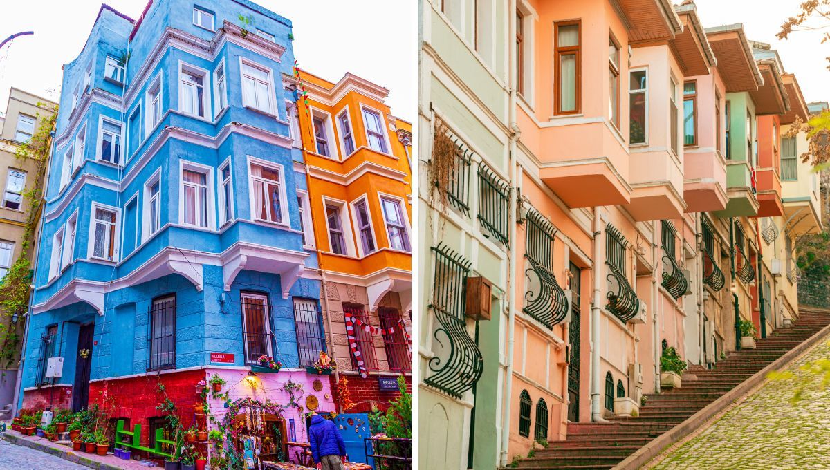 Casas pintadas de colores. Casas pintadas de colores. 