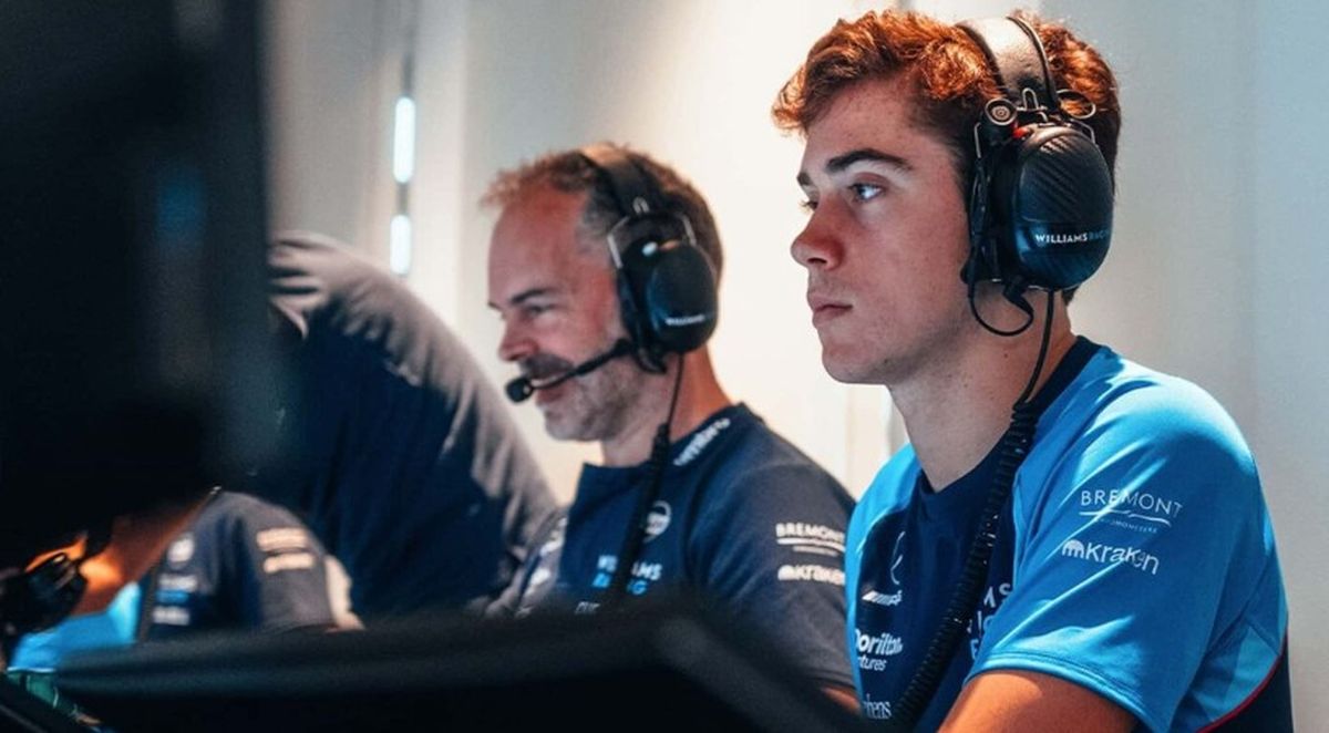 Franco Colapinto en sus trabajos en Williams.