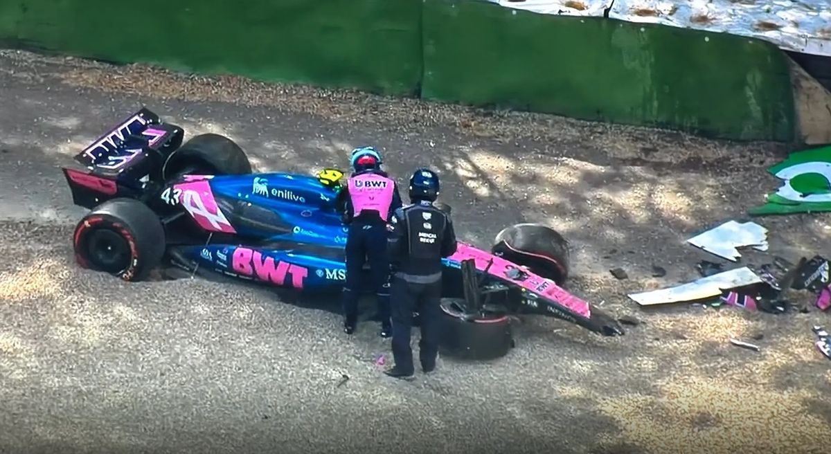 El accidente en la Q1 de Franco Colapinto en Italia.