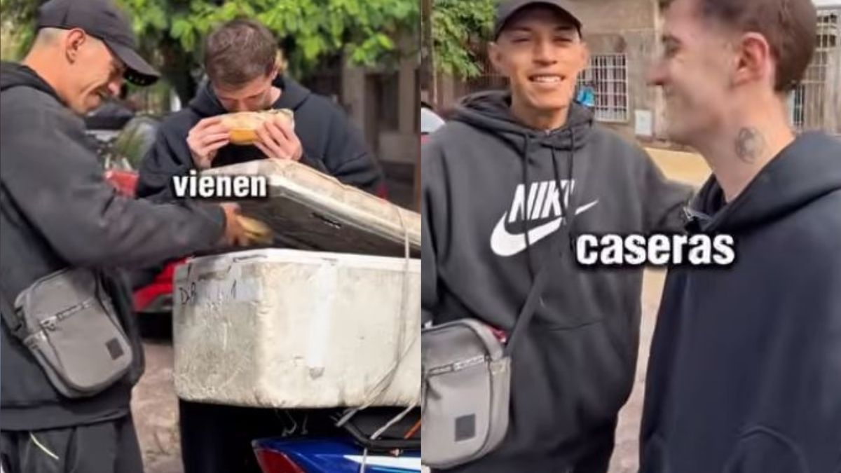 El influencer ruso Parviz Benazirov junto a Marcelo Zabala, el joven que falleció el miércoles durante el viento Zonda.