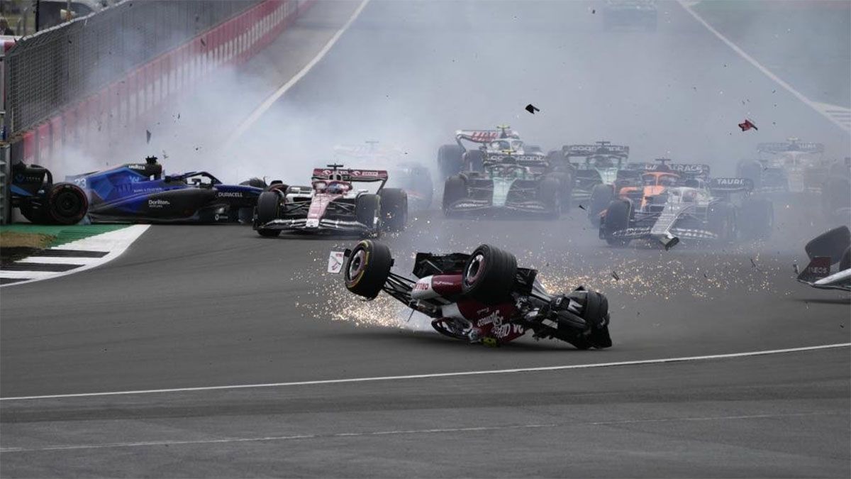 Este fue el escalofriante accidente en la carrera de F1 del GP de Gran Bretaña.