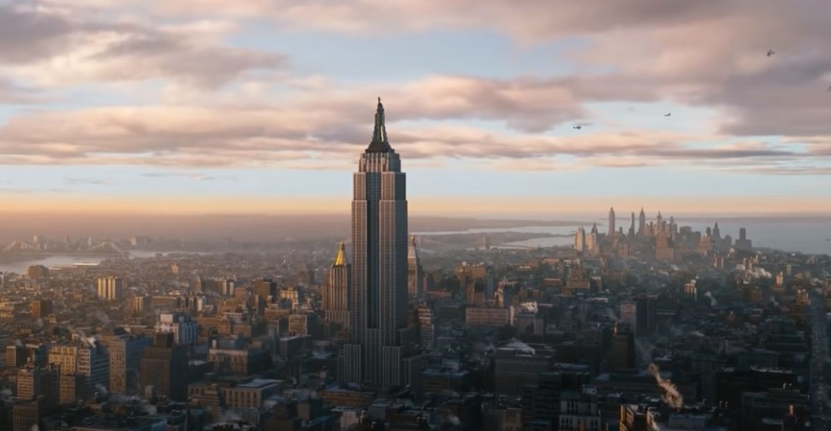 Una escena imponente con King Kong sobre el edificio emblemático de Nueva York, en la película de Peter Jackson de 2005. Una escena imponente con King Kong sobre el edificio emblemático de Nueva York, en la película de Peter Jackson de 2005.