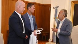 Alfredo Cornejo recibió a Ben Auld y Paul Murphy, de empresas mineras de Australia.