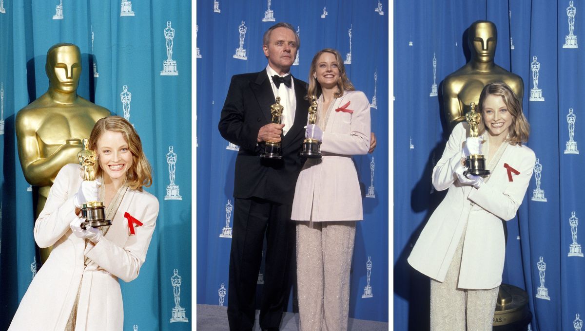 Jodie Foster usó un diseño Armani la noche que ganó un premio Oscar a Mejor Actriz. 