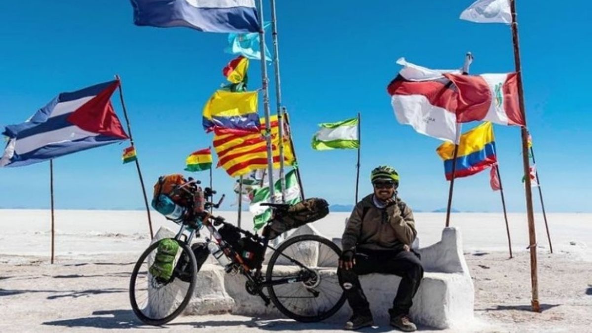 Carlos Trujeque Navarrete viajó 11 meses y 19 días en bicicleta desde México. Lo hizo para reecontrarse con su novia marplatense