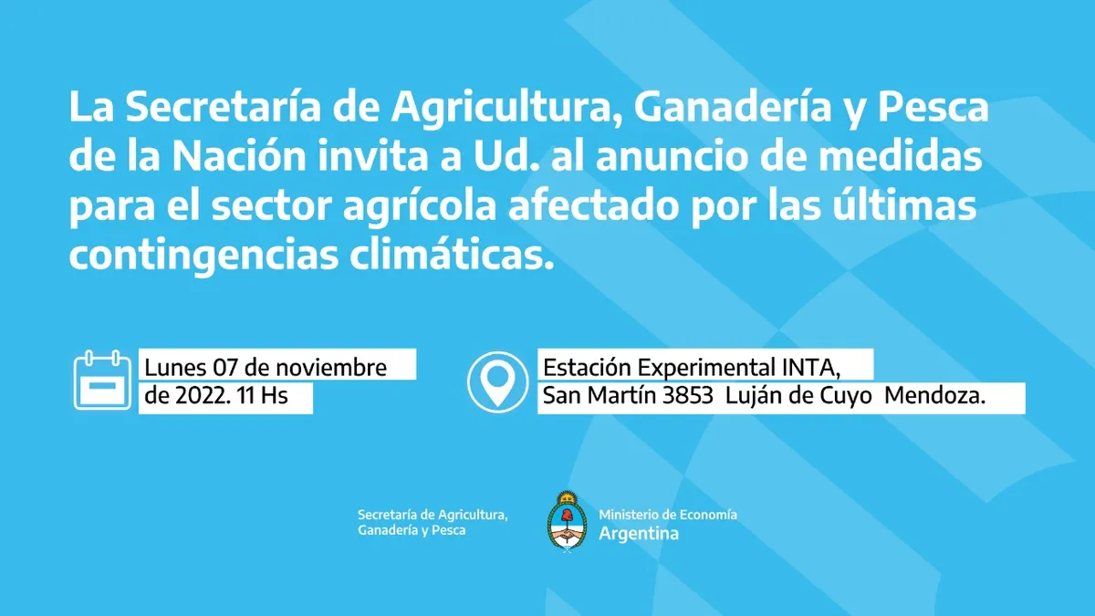 El anuncio de Nación con la convocatoria al acto en Luján de Cuyo. 
