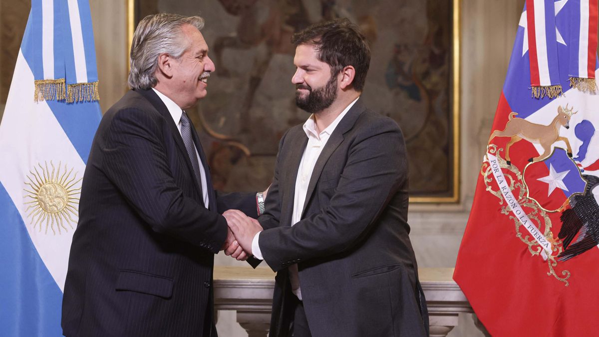 El presidente de Chile, Gabriel Boric se reunió, en Casa Rosada, con Alberto Fernández