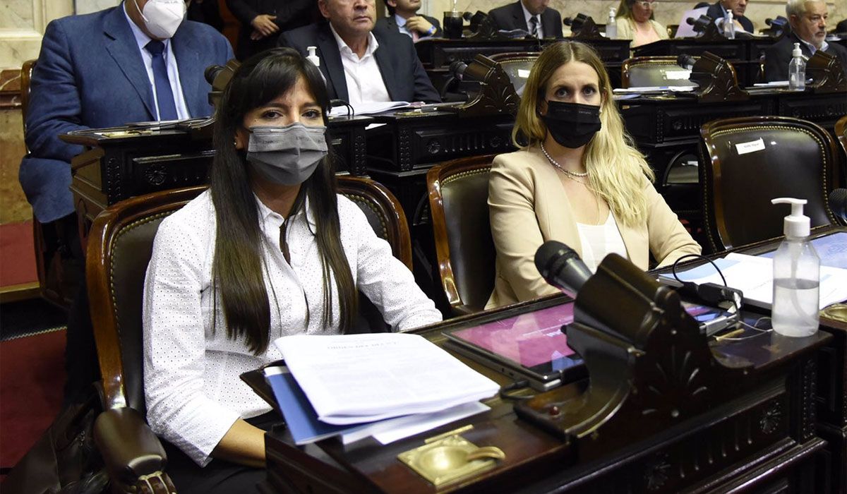 Las diputadas nacionales Verasay y Latorre en el Congreso.&nbsp;