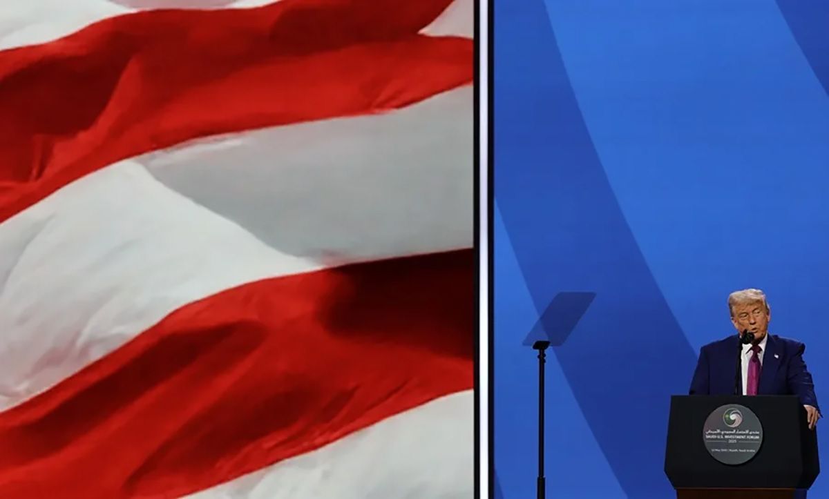 El presidente de Estados Unidos, Donald Trump, durante su intervención el martes en un foro de inversiones en Riad. Crédito: EFE/EPA/Ali Haider. El presidente de Estados Unidos, Donald Trump, durante su intervención el martes en un foro de inversiones en Riad. Crédito: EFE/EPA/Ali Haider.