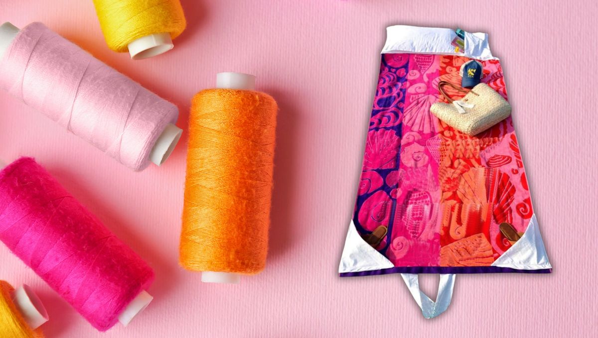 Crea una toalla de verano con almohada para llevar a la playa: con un truco de costura en casa