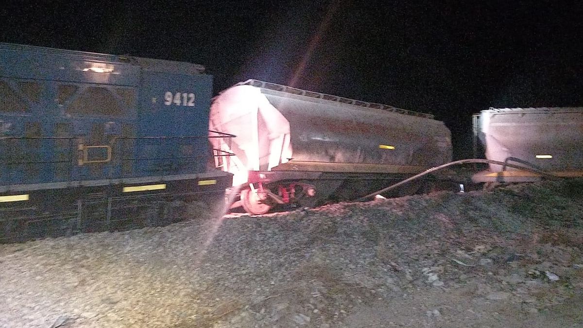 La Policía custodia el tren que descarriló en Las Heras hasta que lo pongan nuevamente en marcha. La Policía custodia el tren que descarriló en Las Heras hasta que lo pongan nuevamente en marcha.