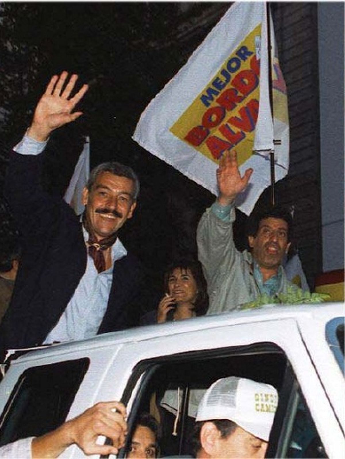 Bordón y Chacho Alvarez en campaña. Bordón y Chacho Alvarez en campaña.