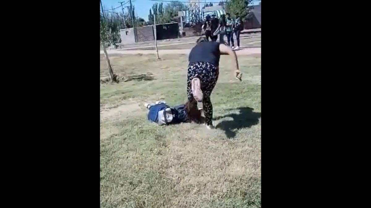 La imagen es más que evidente en este caso de violencia escolar. Se ve a una alumna de la escuela secundaria Carlos Masoero de La Pega, Lavalle, golpeando salvajemente a patadas la cabeza de su compañera que está indefensa en el suelo. El video se hizo viral en las redes sociales y causó preocupación en la comunidad escolar lavallina. Se analiza si se trata de una caso de bullying.