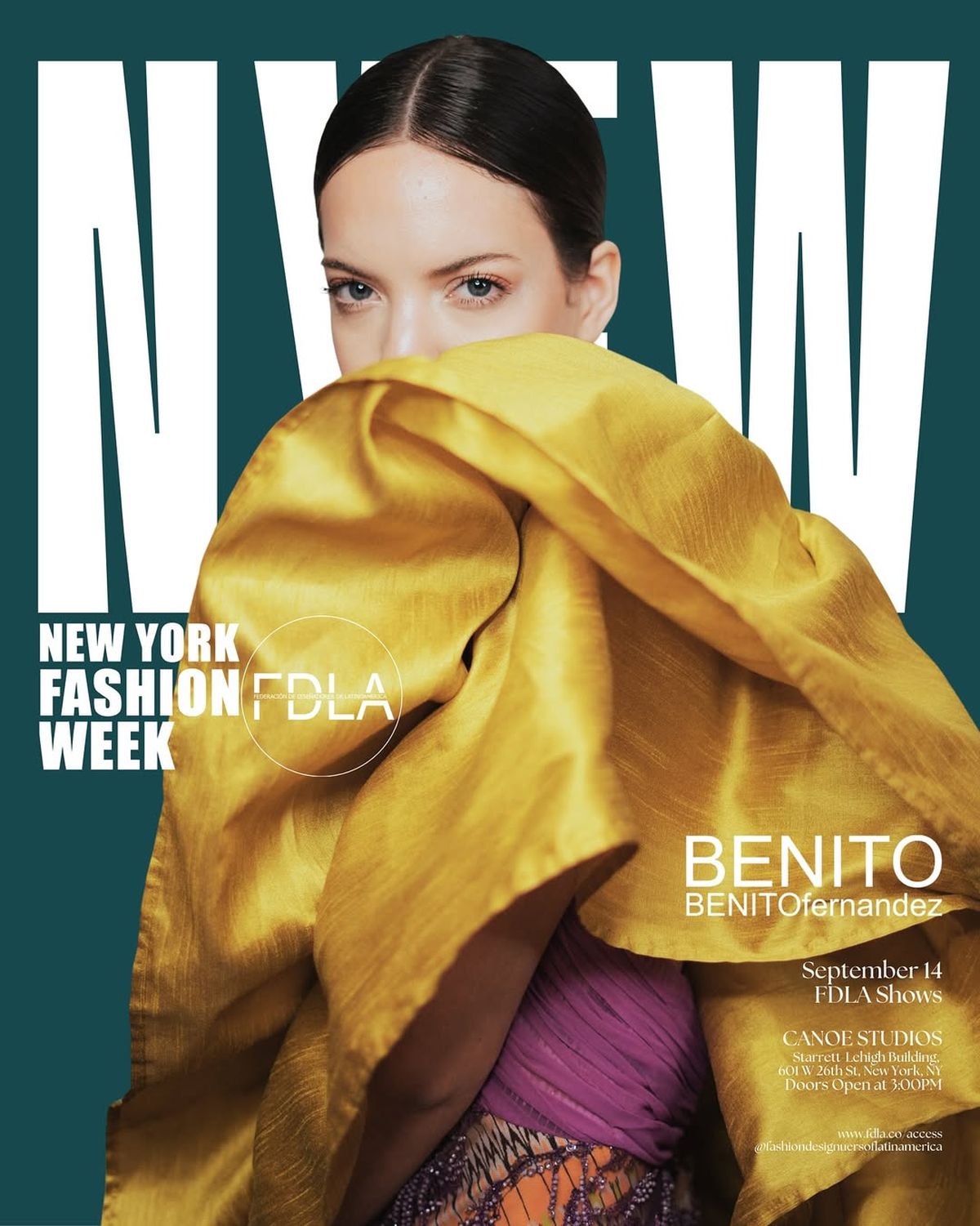 El anuncio en redes de la presentación del diseñador argentino Benito Fernández en la Semana de la Moda de Nueva York. El anuncio en redes de la presentación del diseñador argentino Benito Fernández en la Semana de la Moda de Nueva York.