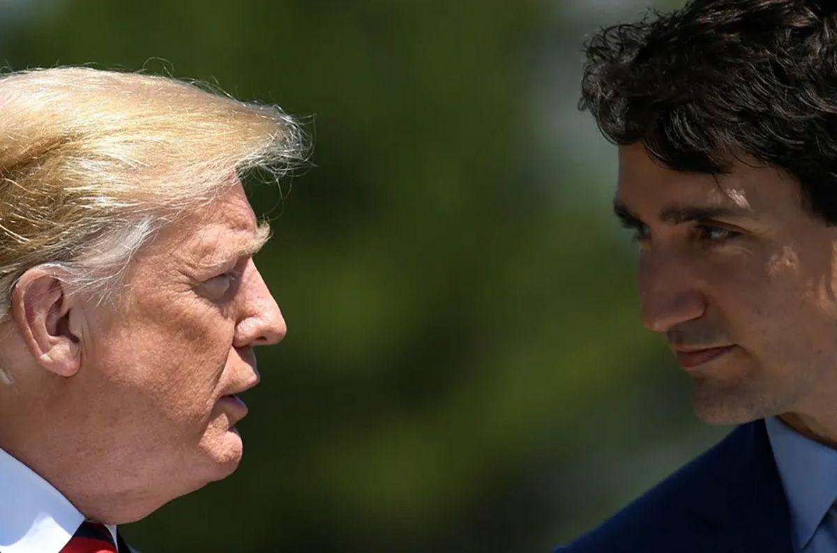 El presidente estadounidense, Donald Trump, y el primer ministro de Canadá, Justin Trudeau, en una fotografía de archivo. Crédito: EFE/ Neil Hall.
