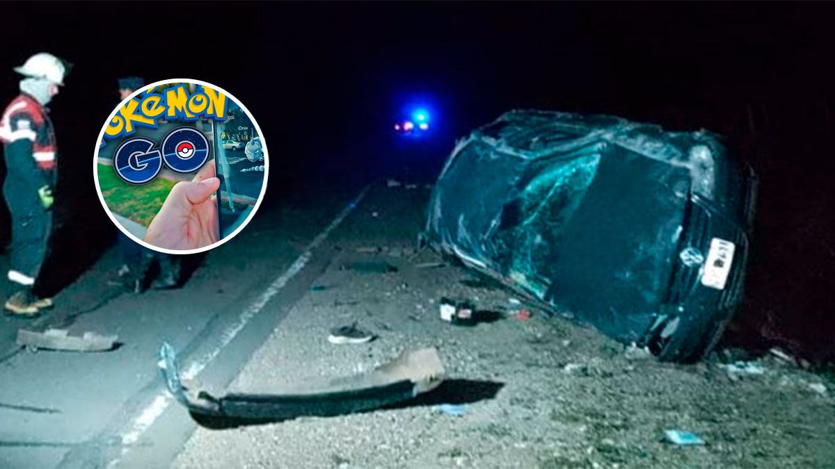 Un automóvil en Entre Ríos y murieron dos de sus ocupantes. El conductor iba cazando pokemones.