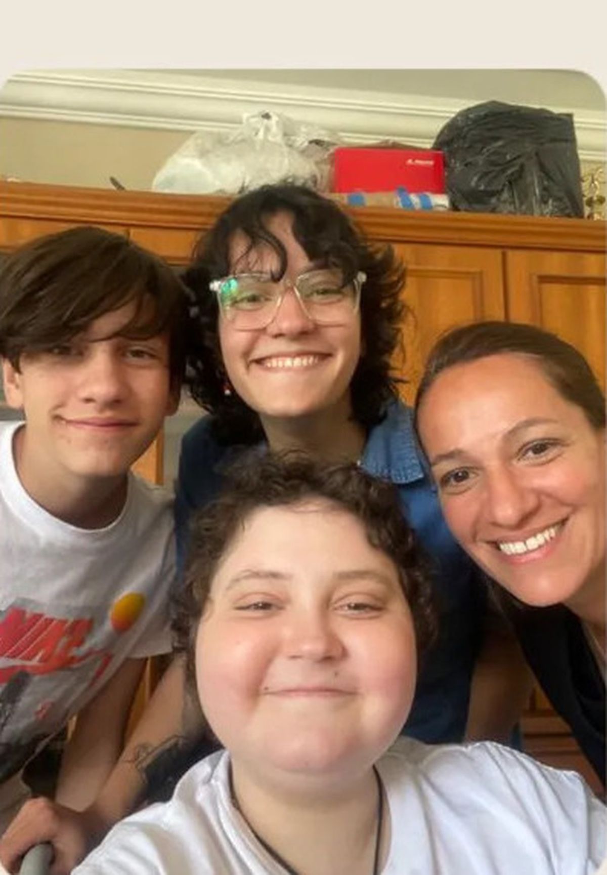 Frida Blanco Villegas con sus seres queridos. 