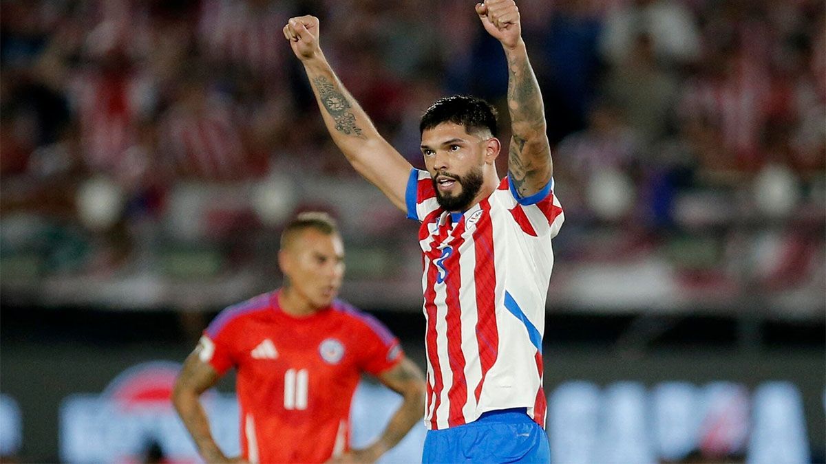 Omar Alderete, el autor del gol de Paraguay sobre Chile.