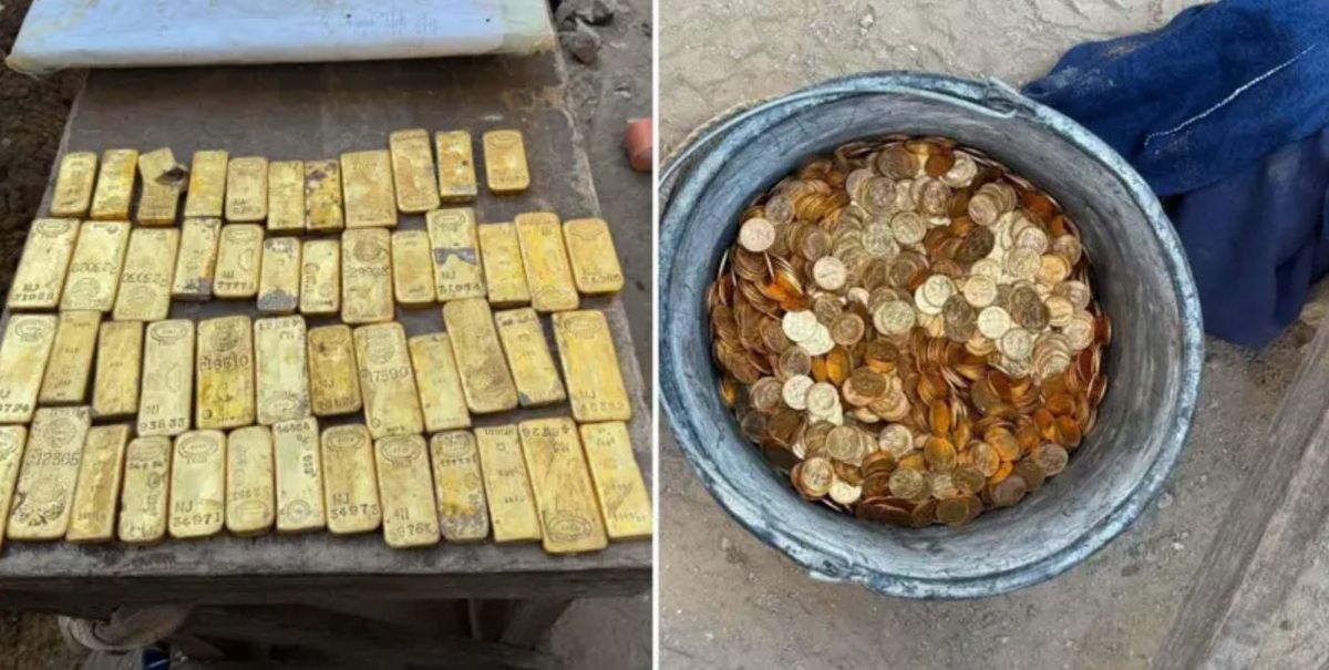 El oro encontrado por los obreros. Una fortuna. Foto: BBC&nbsp;