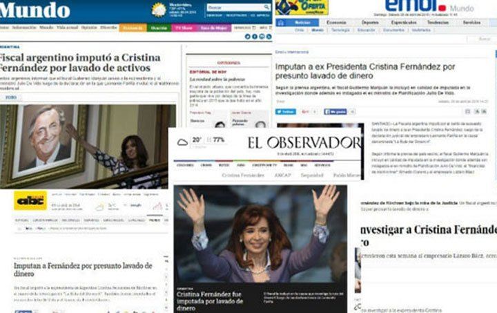 Diarios internacionales se hicieron eco de la imputación a Cristina Kirchner