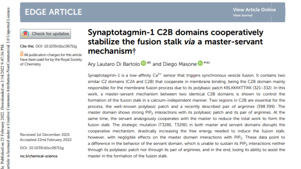 Portada del artículo publicado por la revista Chemical Science, de la Royal Society of Chemistry (RSC) de Gran Bretaña, que explica el descubrimiento de los investigadores mendocinos.