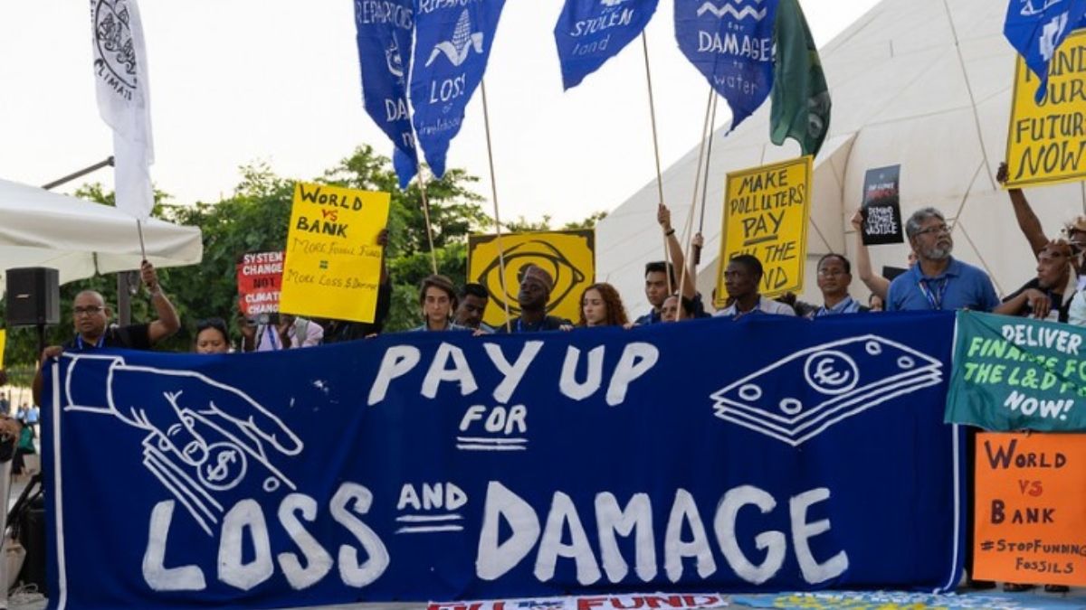 Protesta por reclamos de fondos en el marco de la COP28. (Foto: KiaraWorth - Filckr)