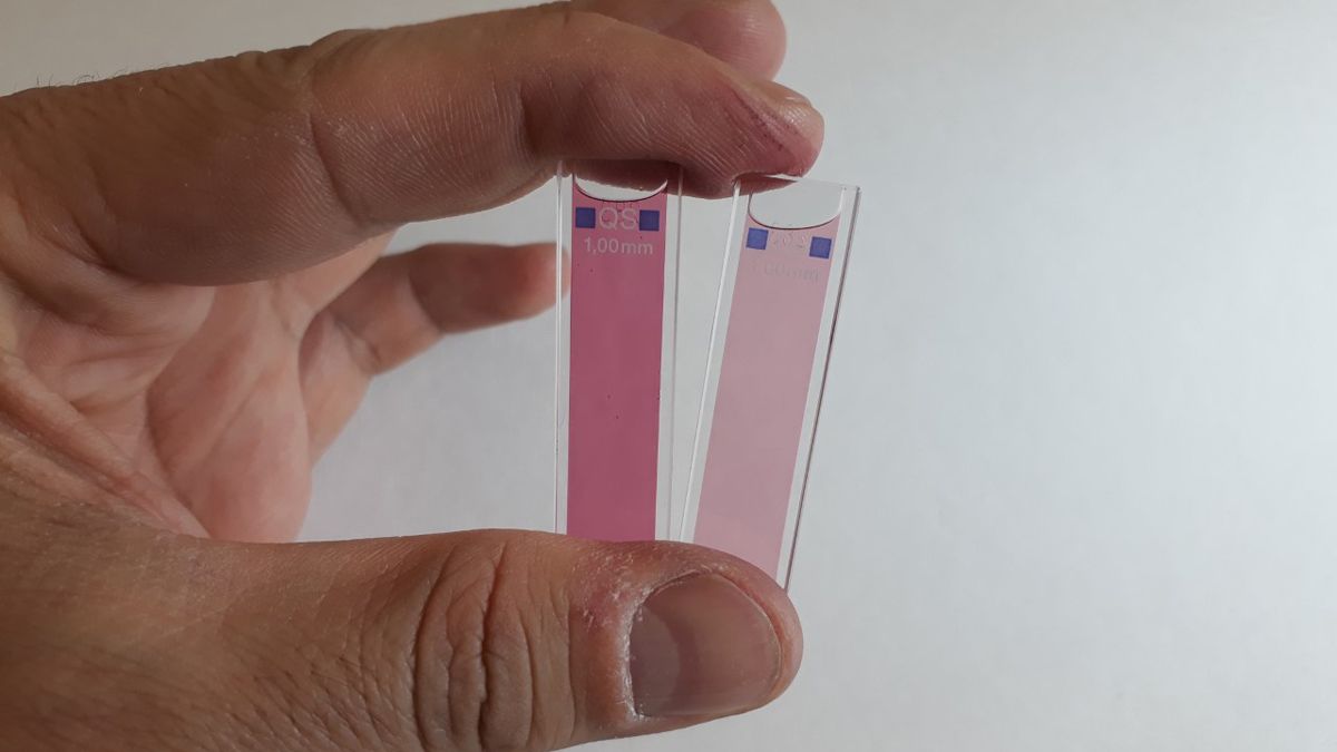 Mosto de uva obtenido después de una hora de maceración de uvas tratadas con PEF (izquierda) y de uvas sin tratar (derecha).