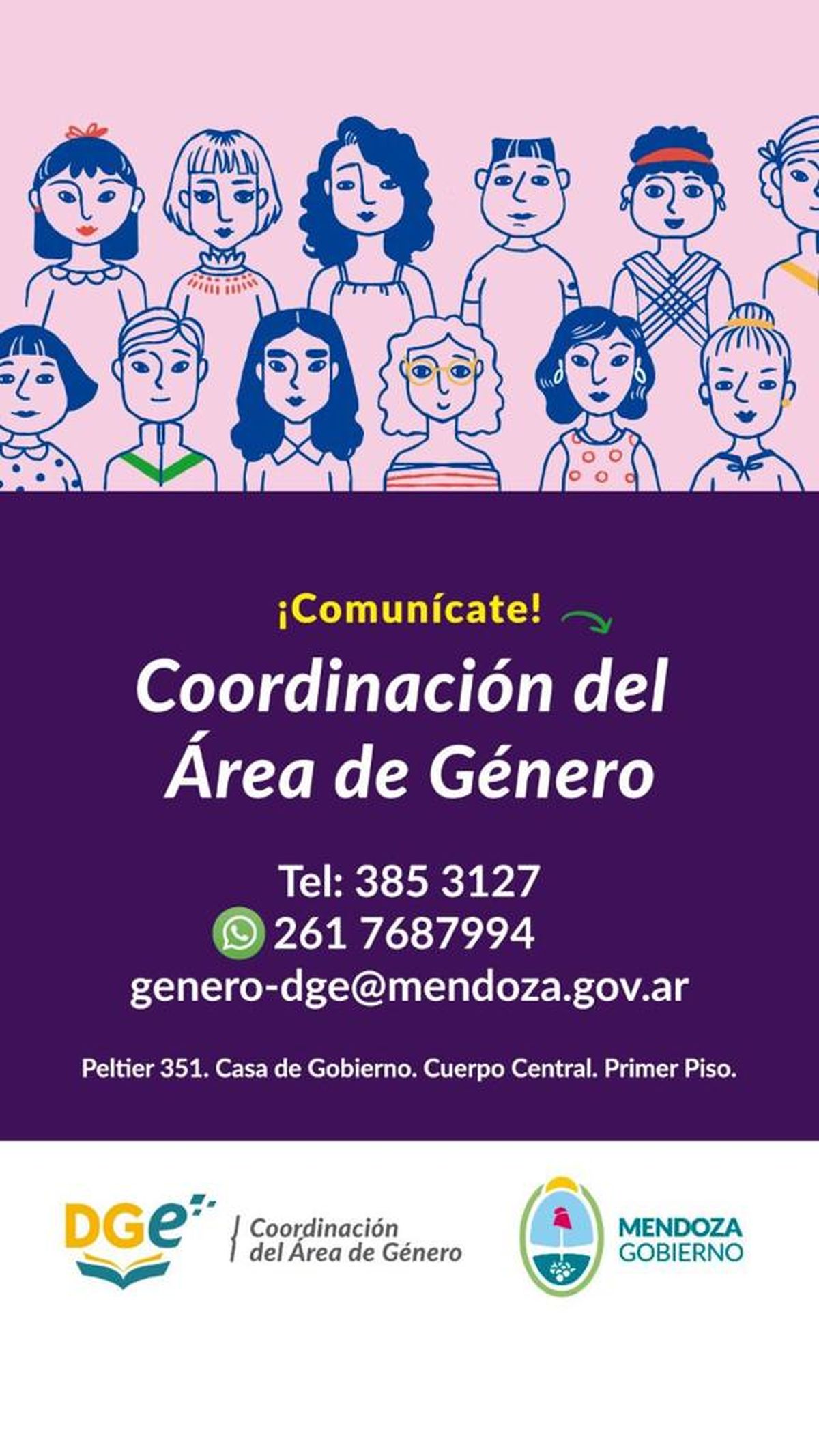 Uno de los afiches difundidos por la Coordinación del Área de Género de la Dirección General de Escuelas.