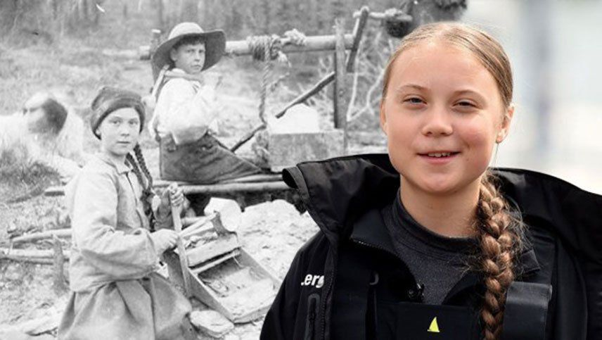 ¿Es Greta Thunberg una viajera en el tiempo? Una antigua foto generó una curiosa teoría
