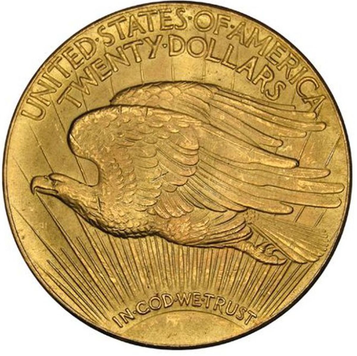 La moneda de oro tenía una nominación de 20 dólares. La moneda de oro tenía una nominación de 20 dólares.