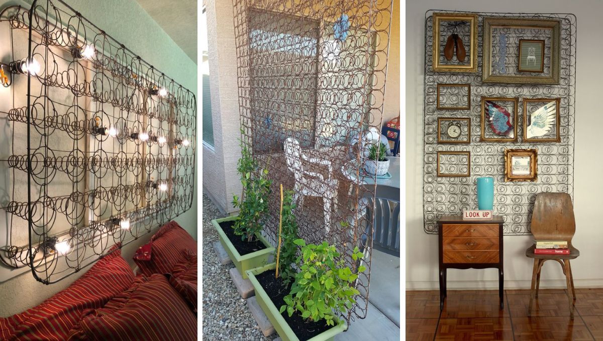 Reciclar resortes de una cama. Reciclar resortes de una cama.