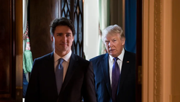 El primer ministro de Canadá, Justin Trudeau junto al presidente electo de Estados Unidos, Donald Trump. Crédito: EFE/Jim Lo Scalzo.