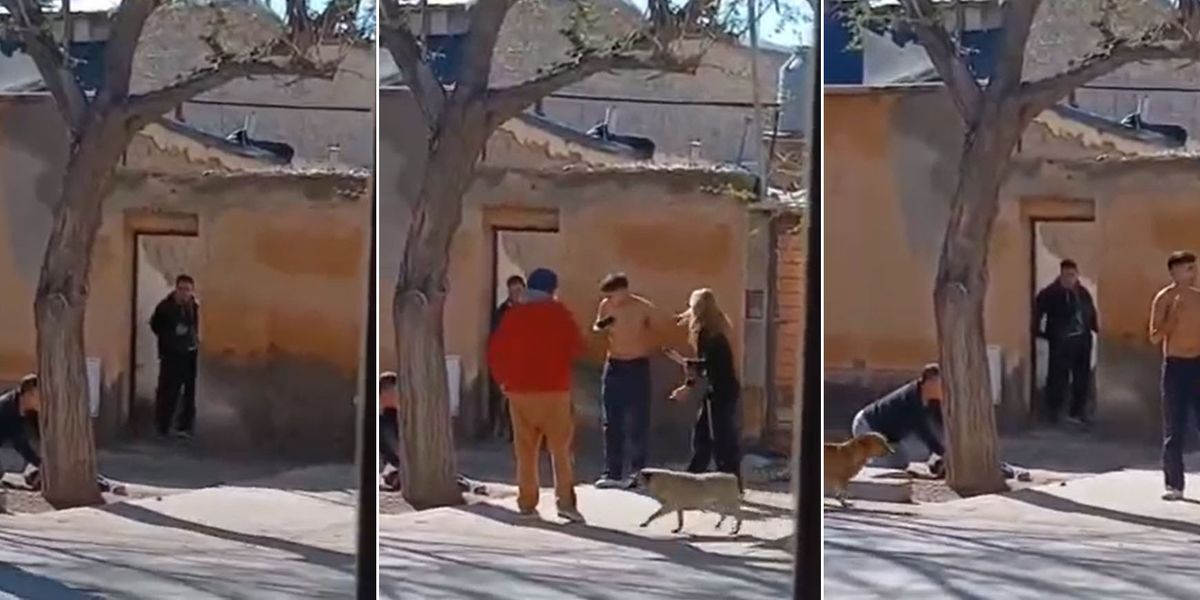 El presunto femicida mira desde la puerta cómo agoniza su víctima. El presunto femicida mira desde la puerta cómo agoniza su víctima.