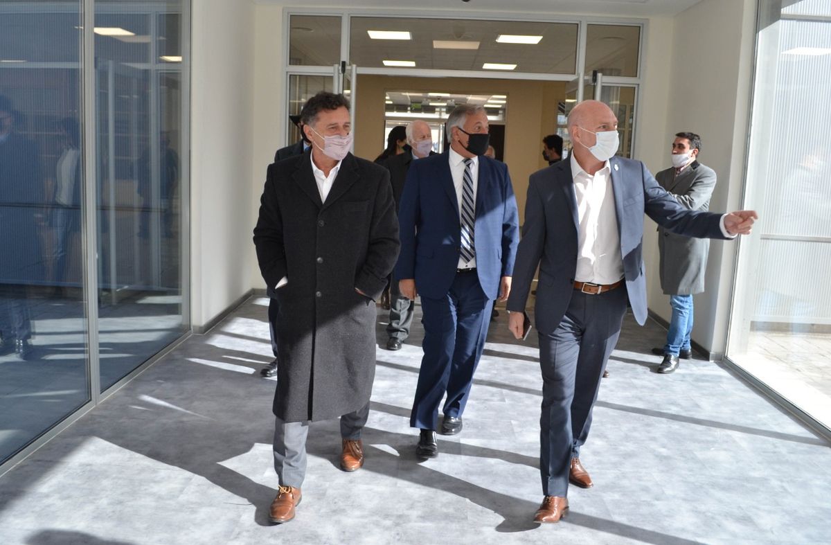 Palermo, Gullé, Garay, Llorente (atrás) y Ahumada, de la Secretaría de Prensa del Poder Judicial.